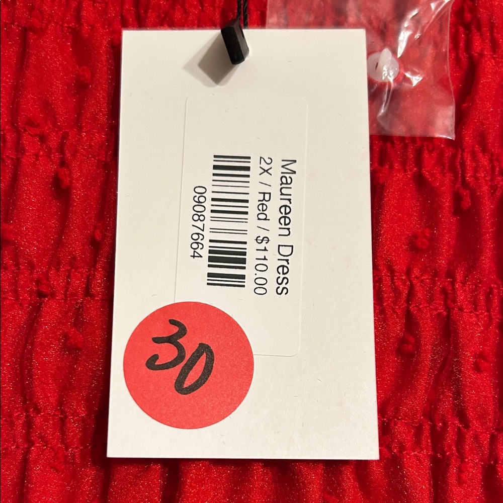 Red Ruffled Dress 2X - Picture 4 of 4